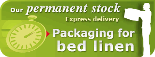 Packaging for bed linen en stock.